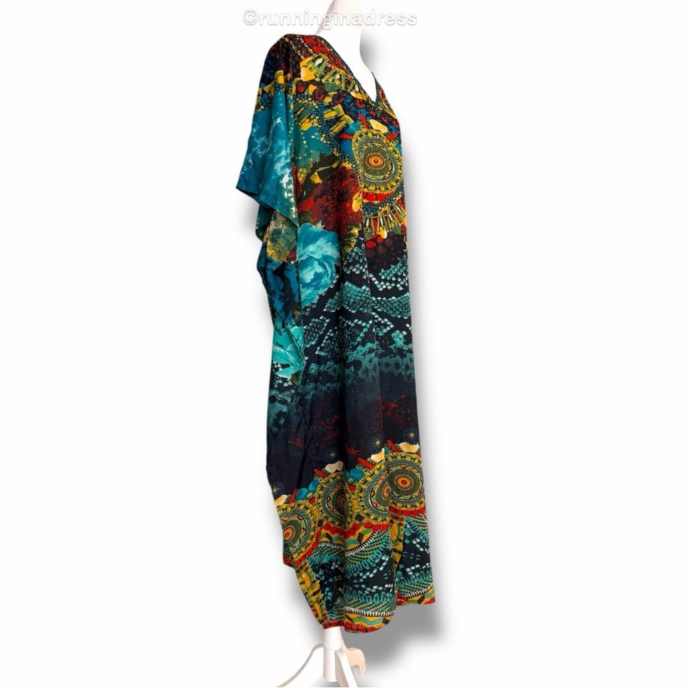 Shore Drive Embellished Boho Maxi Kaftan Dress Cover Maxi Kaftan One Size To 2XL - Picture 6 of 11